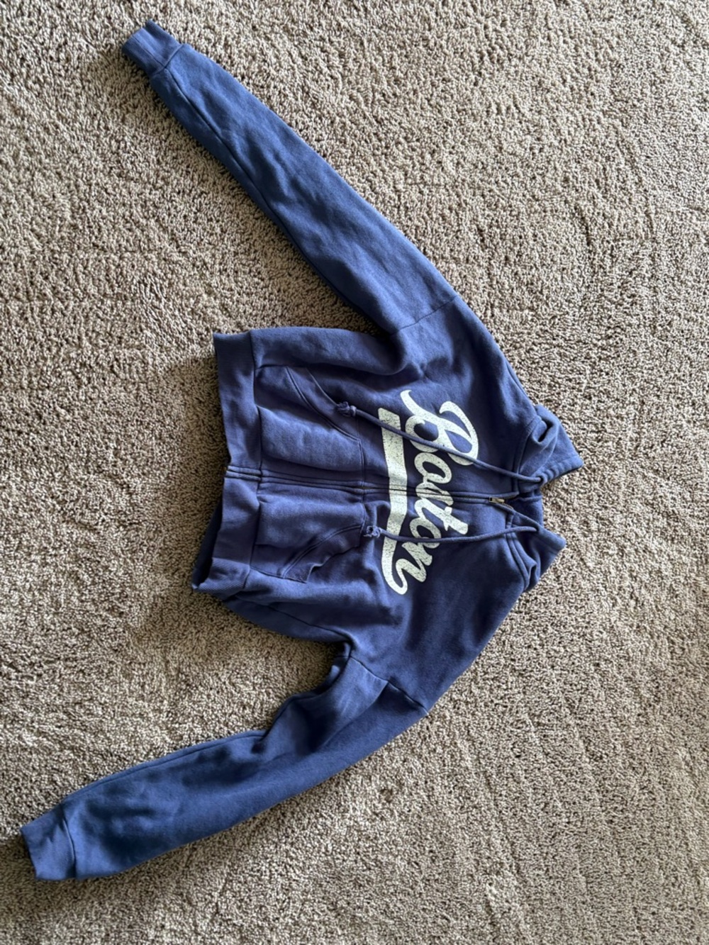Cute Boston Crop Indigo Zip Hoodie